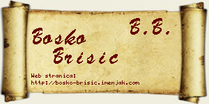 Boško Brisić vizit kartica